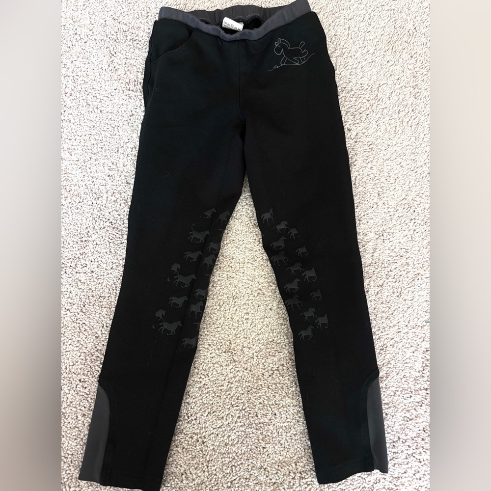 Kids Black and Blue Equestrian Leggings